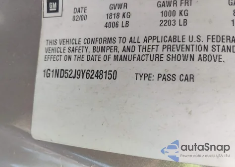 2000 Chevrolet Malibu z USA, uszkodzony, nr VIN 1G1ND52J9Y6248150